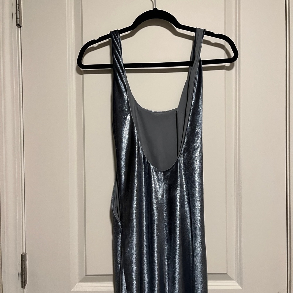 Line+Dot Silver Velvet Maxi Dress - Picture 5 of 6